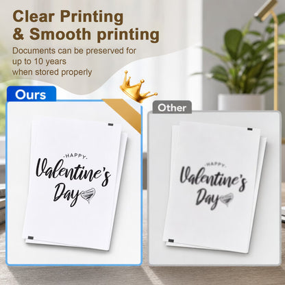 100 Sheets A4 Thermal Paper (Folded), 8.27x11.69' Thermal Paper(210 x 297 mm) for Portable Thermal Printer, Compatible with No Ink Printer, for Travel or Home Work, Printing Contract, Picture, etc
