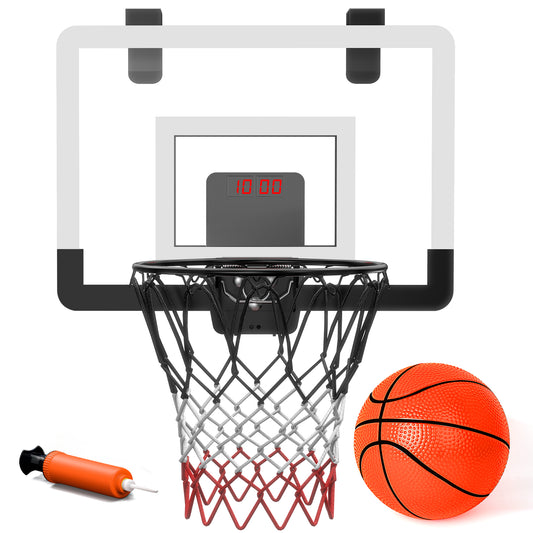 Eotvia Indoor Basketball Hoop for Kids, Mini Basketball Hoops over the Door, Basketball Toys Birthday Gifts for Boys Girls Kids Teens, Mini Basketball Goal with Scoreboard, Ball, Foldable Steel Rim
