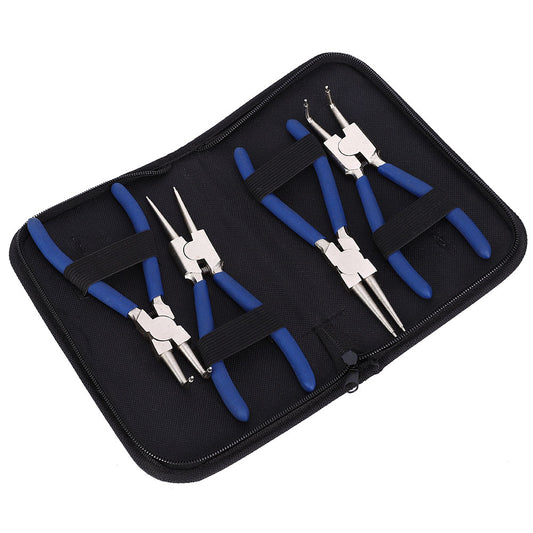 4pc Professional 7 Internal External Straight Bent Circlip Snap Ring Pliers Set
