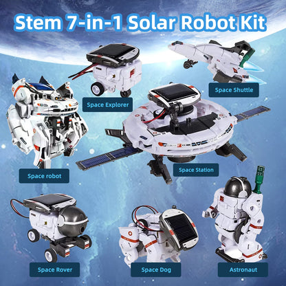 7-in-1 Solar Robot Building Kit for Kids Aged 8-13, Educational Science Building Experiment Kits, Space Science Kits STEM Toys for 8 9 10 11 12 Years Old Boys Girls Teens Christmas Birthday Gifts