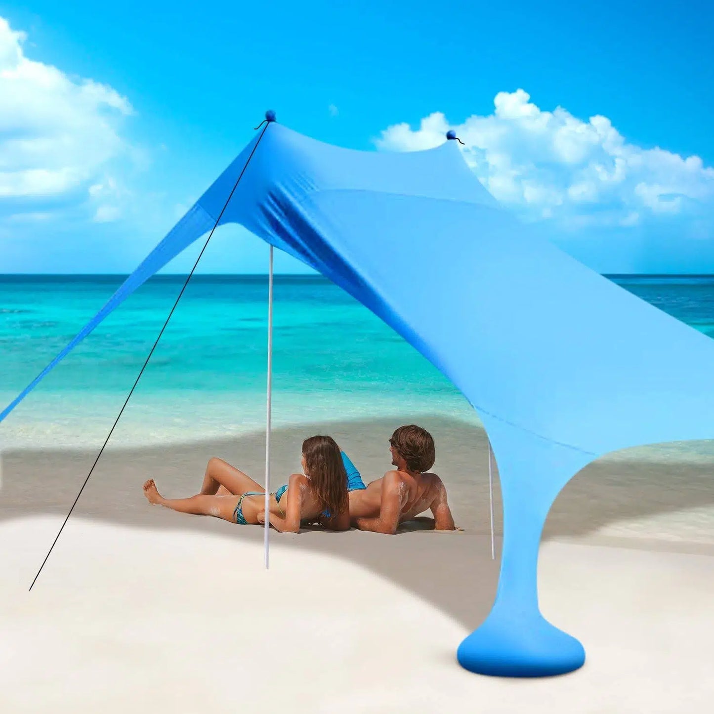 Beach Tent Canopy 6.9'x6.6' Sun Shelter for 4-5 Person Beach Canopy Tent Sun Shade Easy Setup Beach Shade Canopy Portable Beach Tent UPF 50+ Waterproof