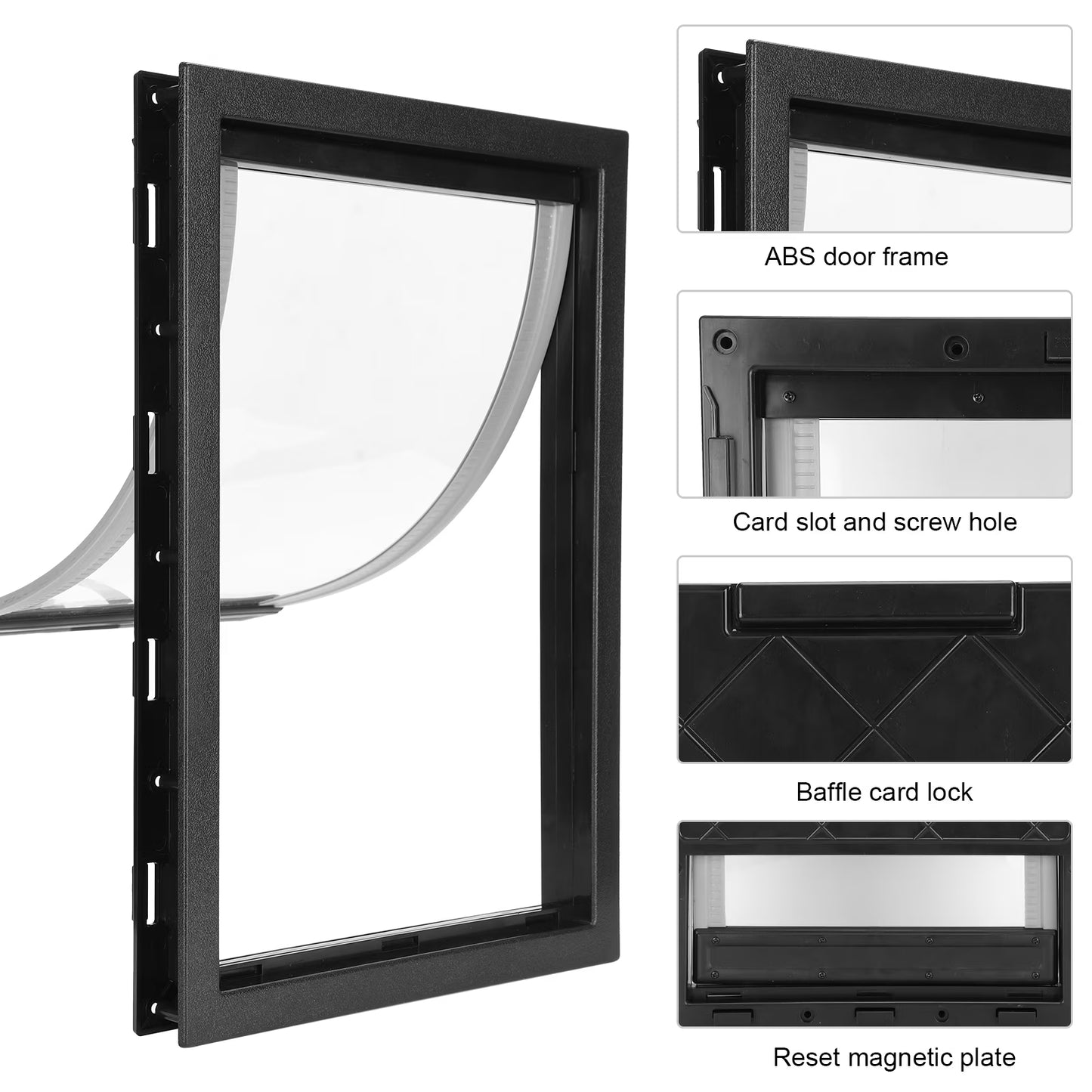 Pet Door Extra Large (Outer Size 15"x19.7") 2 Way Door Sturdy Panel for Pet Up to 100lb (Black)