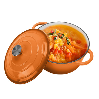 6.5 QT Enameled Cast Iron Dutch Oven with Lid, Nonstick Cookware for Baking, Roasting, Braising & Cooking, Dual Handles