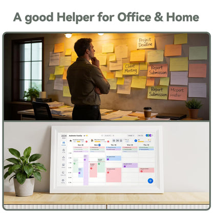 15.6 inch Wall Planner Digital Calendar & Chore Chart, WiFi Smart Touchscreen Interactive Display for Family Schedules/Meal Planner, Display Digital Calendar Great Gifts for Organizing Your 2026 Year