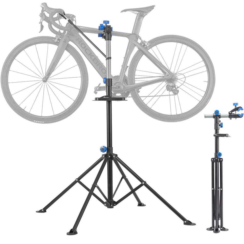 Bike Repair Stand, Max 66LB Bicycle Repair Stand, 41"-75" Adjustable Height Bike Maintenance Workstand with Magnetic Tool Tray, Aluminum Portable Foldable Bike Work Stand for Mountain Road Bike E-bike