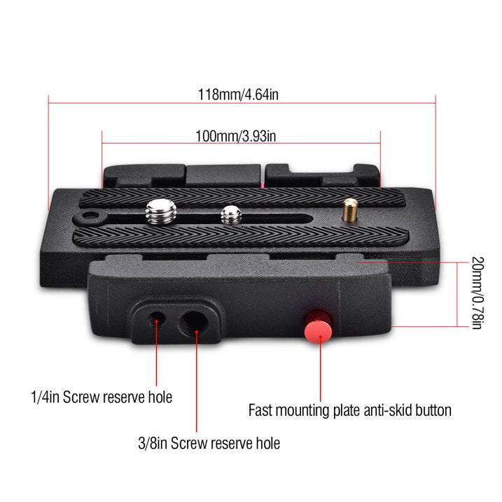 P200 Quick Release QR Clamp Base Plate for 500 AH 701 503 HDV 577, QR Clamp Base Plate, Clamp Plate for