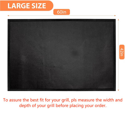 Heat Resistant Grill Mats, 60x42 Inch Under Grill Mat for Outdoor Grill to Protect Your Prep Table and Outdoor Grill Table, Fire Proof & Water Proof & Oil Proof BBQ Mat, Black