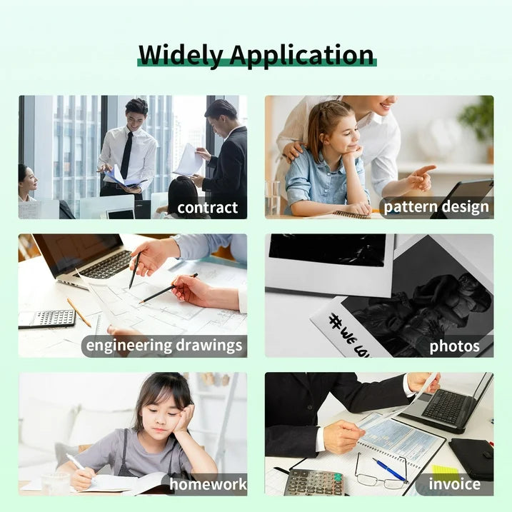 200 Sheets Thermal Printer Paper 8.5'' x 11'' US Letter Size, Folding Thermal Paper Compatible with Portable Thermal Printer, Quick-Dry Advanced Printing Paper for Homework Picture Documents