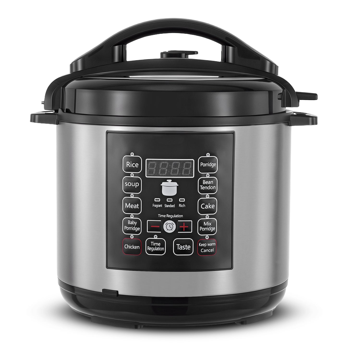 6.5 Quart Electric Pressure Cooker, 12-in-1 Multi-Functional Slow Cooker, Rice Cooker, Saute Pan, Soup Pot, Egg Cooker, Warmer, Preset Cooking, Stainless Steel
