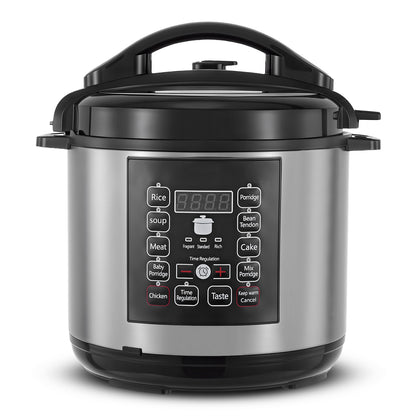 6.5 Quart Electric Pressure Cooker, 12-in-1 Multi-Functional Slow Cooker, Rice Cooker, Saute Pan, Soup Pot, Egg Cooker, Warmer, Preset Cooking, Stainless Steel