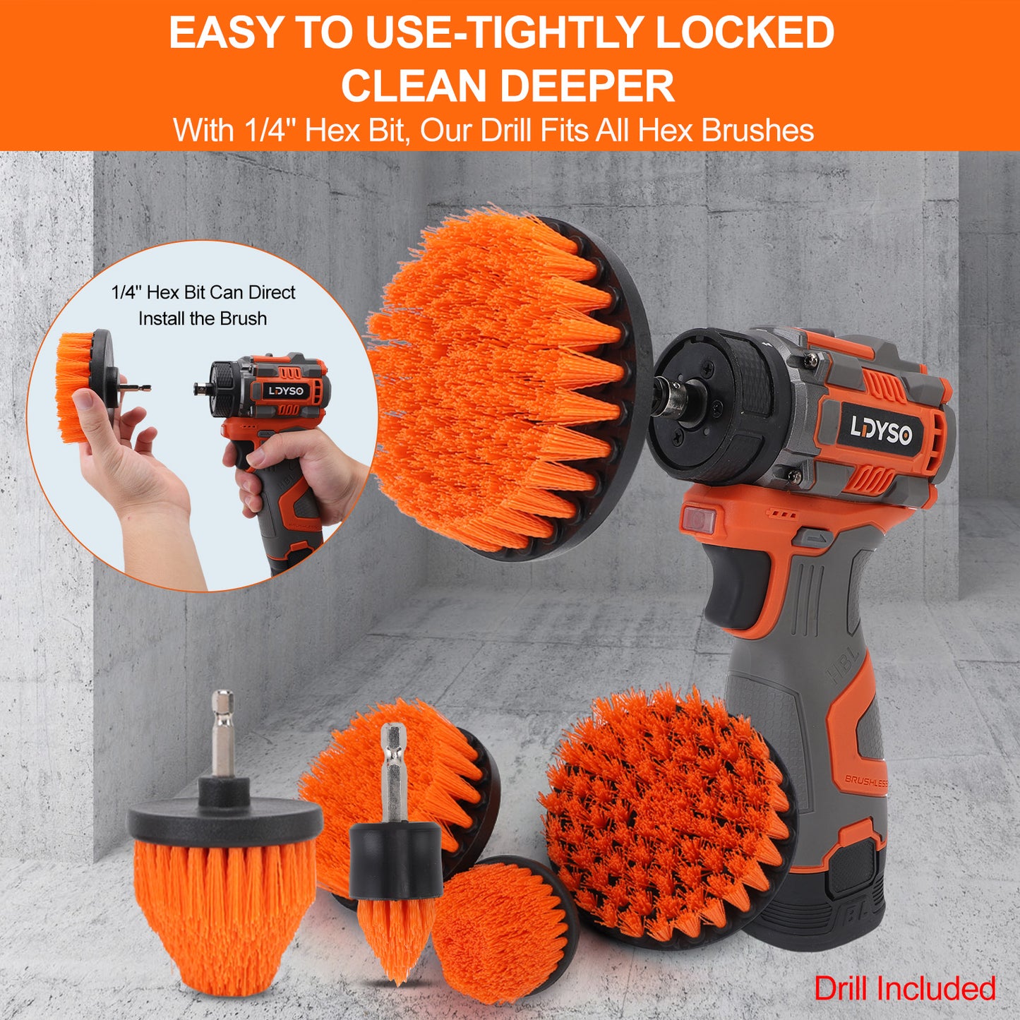 Cordless Buffer Polisher, 16.8V Auto Detailing Drill Brushes Set with 2000mAh Battery & Charger, 15pcs Drill Kit, Variable Speed for Car Washing/Detailing/Buffing/Sanding/Waxing