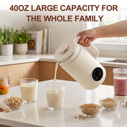 8 in 1 Nut Milk Maker Blender, 40oz Homemade Soy, Almond, Oat, Coconut, Plant Based and Non Dairy Beverages, Automatic Soybean Machine With Delay Start/Keep Warm/Boil Water, Cream