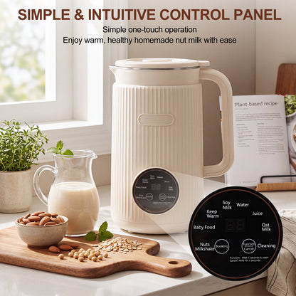 8 in 1 Nut Milk Maker Blender, 40oz Homemade Soy, Almond, Oat, Coconut, Plant Based and Non Dairy Beverages, Automatic Soybean Machine With Delay Start/Keep Warm/Boil Water, Cream