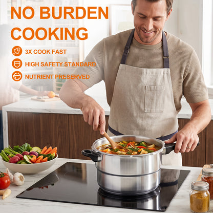 7.5 QT Aluminum Pressure Cooker Nonstick, Explosion-Proof Fast Cooking Cookware, Large-Capacity High Pressure Pot