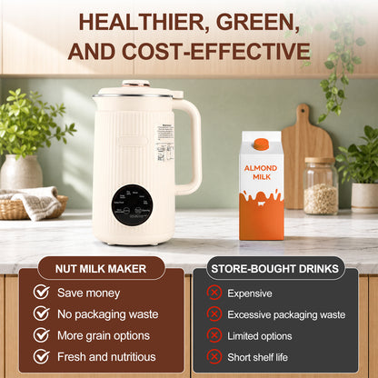 8 in 1 Nut Milk Maker Blender, 40oz Homemade Soy, Almond, Oat, Coconut, Plant Based and Non Dairy Beverages, Automatic Soybean Machine With Delay Start/Keep Warm/Boil Water, Cream