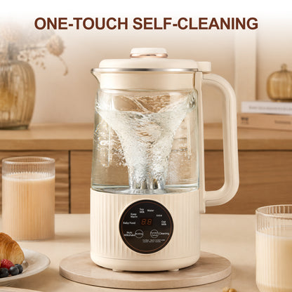 8 in 1 Nut Milk Maker Blender, 40oz Homemade Soy, Almond, Oat, Coconut, Plant Based and Non Dairy Beverages, Automatic Soybean Machine With Delay Start/Keep Warm/Boil Water, Cream