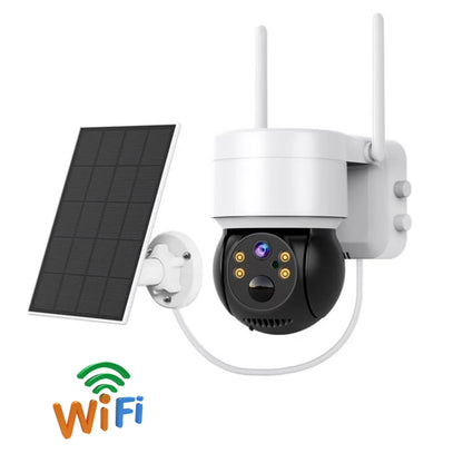 Solar Security Cameras Wireless Outdoor, 1080P WiFi Camera with Solar Panel Battery Powered Surveillance System IP65 Waterproof, Motion Sensor, 2-Way Audio, Color Night Vision, SD Card Support