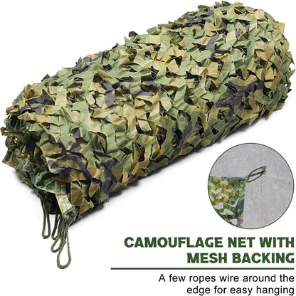 Eotvia Camo Netting Camouflage Netting, 2 PACK 3.28ft x 6.56ft 3D Leaf Mesh Backing Oxford Fabric Camo Net Military Hunting Blind for Deer Stand, Party Decorations, Photograph, Car Cover, Sun Shade