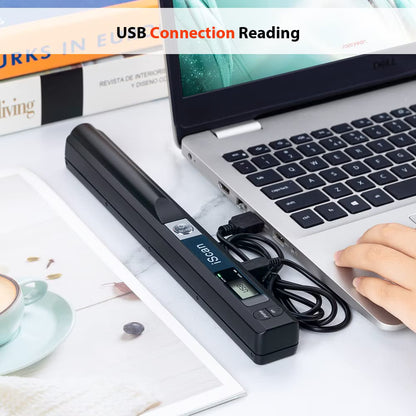 Portable Scanner A4 Document Handheld Scanner 900DPI JPG PDF Formate for Business Picture, Black