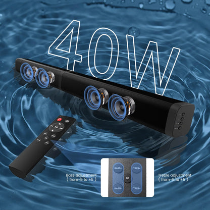 2 in 1 Separable Sound Bar for Smart TV with Subwoofer, Bluetooth 5.0 Surround Sound System for TV, 80W 37 Inch Soundbar for Home Theater, ARC/Optical/USB & Remote TV Speakers, 6 EQ Modes