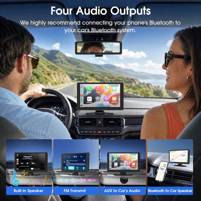 9" Wireless CarPlay Screen with Car Play & Android Auto for Car, 32GB SD Card, 4K Dash Cam, Voice Control, Backup Camera, Bluetooth, Mirror Link, Navigation, AUX, Plug and Play Car Stereo