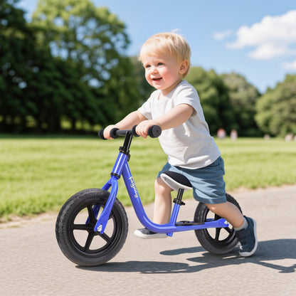 12-Inch Balance Bike No Pedal Lightweight Bike for Boys Girls 1.5 to 4 Years Old, Toddler Bike with Adjustable Seat, Carry Handle