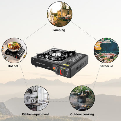 Camping Stove Propane Camping Stove Portable Stove Outdoor Stove Outdoor Portable Furnace Adjustable Fire 2900W Furnace Lightweight Cooker Unit Kitchen Equipment For Camping Barbecue Hot Pot Cooking