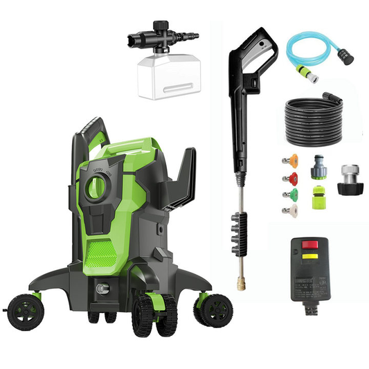 Electric Pressure Washer 4200PSI 2.8GPM 32FT Power Cord 32 FT Hose High Pressure Cleaning Machine with 4 Wheels and 4 Nozzles for Car Washing