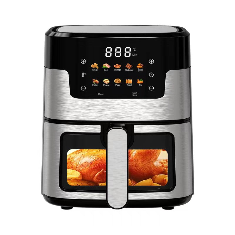 Air Fryer Oven, 10-in-1 7.5QT Multifunction Air Fryer with Digital LED Touch Screen, 10 Preset Cookings, Dishwasher-Safe Basket, 95% Less Oil, Nonstick Dishwasher-Safe Basket