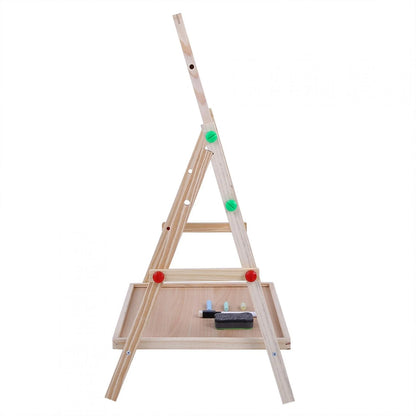 Art Easel for Kids Wooden Toddler Easel Double Sided Standing Chalkboard Dry Erase Board for Kids Toddler Drawing Board with Accessories, Blackboard & Whiteboard for Kids