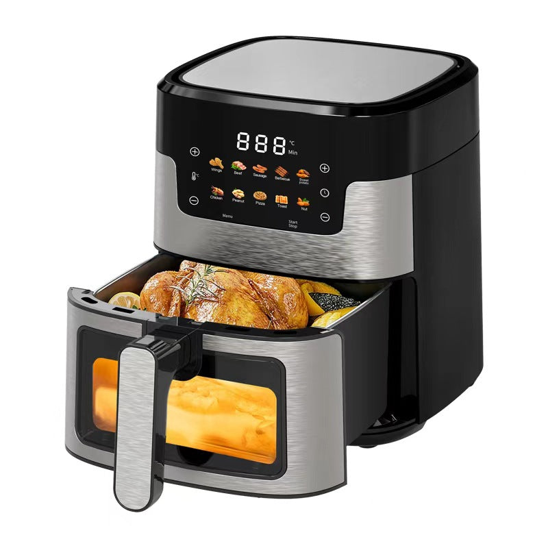 Air Fryer Oven, 10-in-1 7.5QT Multifunction Air Fryer with Digital LED Touch Screen, 10 Preset Cookings, Dishwasher-Safe Basket, 95% Less Oil, Nonstick Dishwasher-Safe Basket