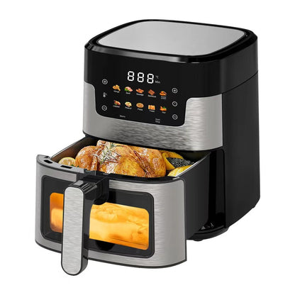 Air Fryer Oven, 10-in-1 7.5QT Multifunction Air Fryer with Digital LED Touch Screen, 10 Preset Cookings, Dishwasher-Safe Basket, 95% Less Oil, Nonstick Dishwasher-Safe Basket
