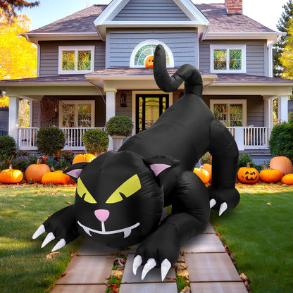 6 FT Inflatables Outdoor Black Cat, Blow Up Yard Decoration with LED Lights Built-in For Holiday/Party/Yard/Garden