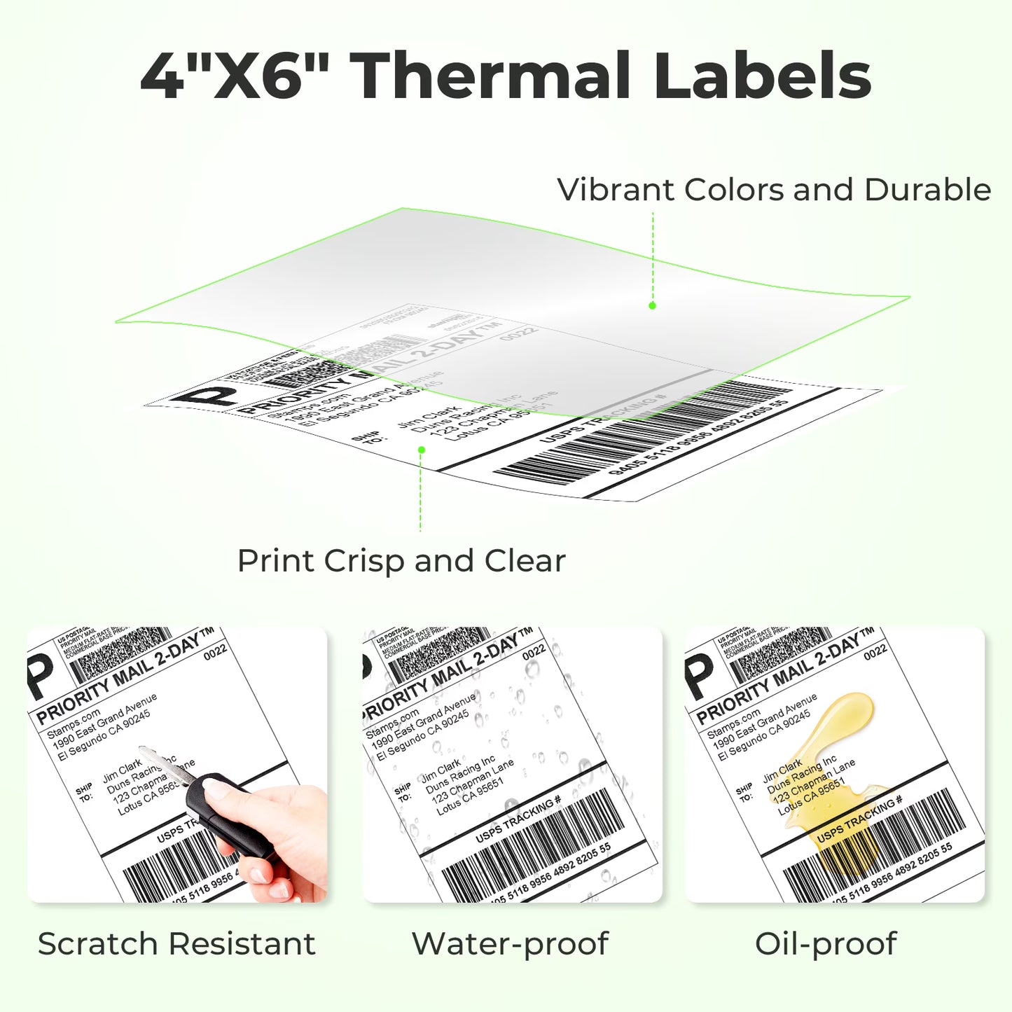 4" x 6" Direct Thermal Labels, 350 Pcs/1 Rolls Shipping Labels Roll for Shipping & Mailing, Commercial Grade Perforated White and Permanent Adhesive, Compatible with Most Thermal Printers