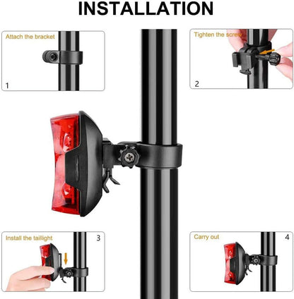 Bike Tail Light,Outdoor LED Bike Rear Saddle Lamp Waterproof Tail Safety Warning Red Light Night Riding Accessory, Flashing Bike Warning Headlight