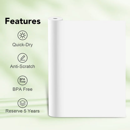 5 Rolls Thermal Paper (210mm/8.27" width/6m long, Φ1.18") Widely Compatible with Portable Thermal Printers, Quick-Dry A4 Thermal Printer Paper for Documents Picture Homework, 20 Sheets/Roll