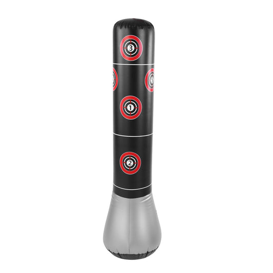 Punching Bag for Kids, 145cm Standing Inflatable Boxing Punching Bag De-stress Kicking Target Tower Bag for Karate Taekwondo Kick and Hits Training 57 inch Adults Home Training Equipment Column