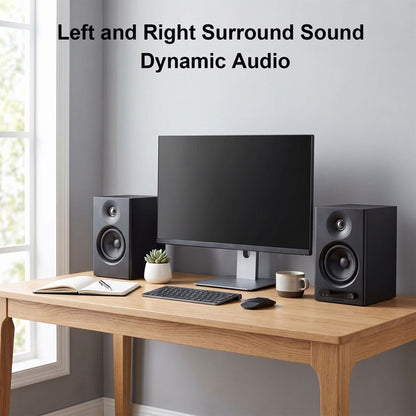 80W Powered Bookshelf Speakers, Bluetooth 5.3 Active Computer Speakers with 1" Silk Dome Tweeters & 4" Woofers, ARC/AUX/Optical/USB, Adjustable Bass & Treble, Wood Finish for TV PC Gaming Turntable