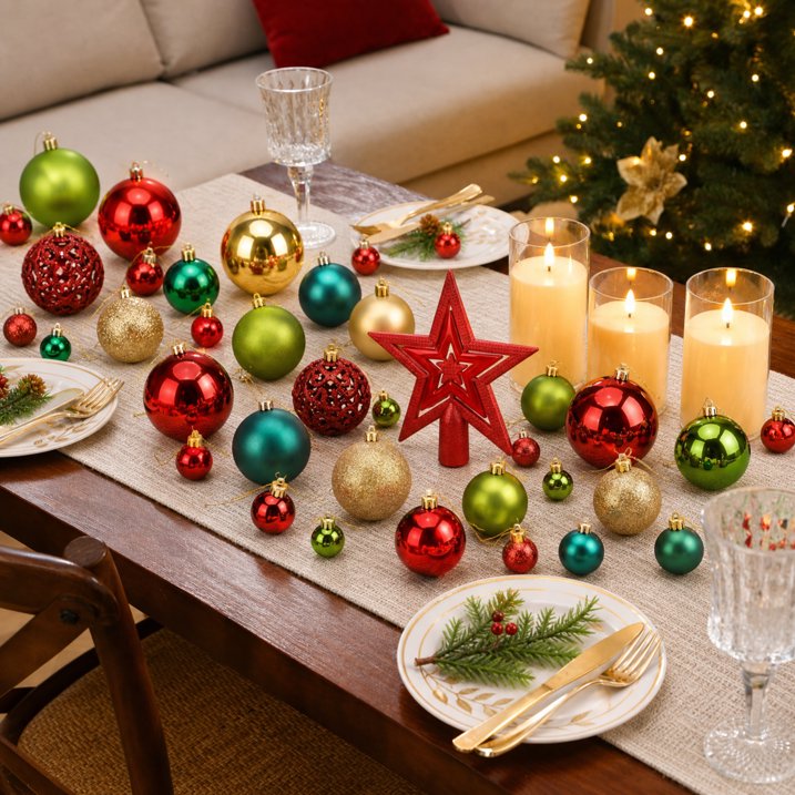 101 Pcs Christmas Ball Ornaments Set, 2.36 inch Small Mini Shatterproof Christmas Tree Decorations Set, Red & Green & Gold Hanging Holiday Baubles Bulk for Xmas Wreath, Garland, Party Home Decor