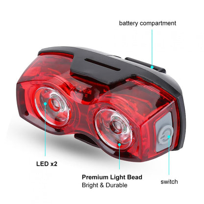 Bike Tail Light,Outdoor LED Bike Rear Saddle Lamp Waterproof Tail Safety Warning Red Light Night Riding Accessory, Flashing Bike Warning Headlight