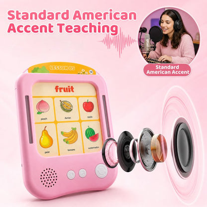 Talking Flash Cards for Toddlers Ages 1‑4, 478 Words English, Montessori Language Learning Toys with 36 Themes, Children's Sensory Toys, Pocket Speech Study Device, Birthday Gift for Boys Girls