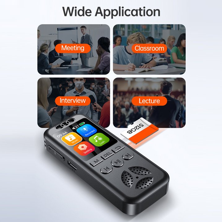 64GB Digital Voice Recorder with Playback, 4000 Hours Audio Recording Device, Voice Activated Recorder with Noise Reduction, A-B Repeat, MP3 Player and Password for Lectures Meeting/Classes/Interview