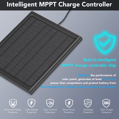Upgraded 6W Solar Battery Trickle Charger Maintainer, 16V Portable Waterproof Solar Panel Trickle Charging Kit for Car, Automotive, Motorcycle, Boat, Marine, RV, Trailer, Snowmobile, etc