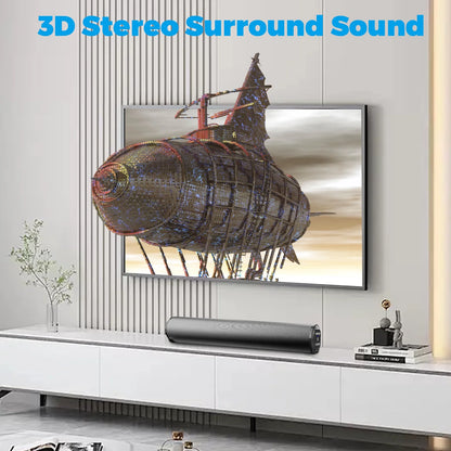 Sound Bar for TV Bluetooth 5.0 Surround Sound Speaker with Built-in Subwoofers & Remote, Home Theater Audio Sound Bar Work with Traditional or Smart TV, Computer
