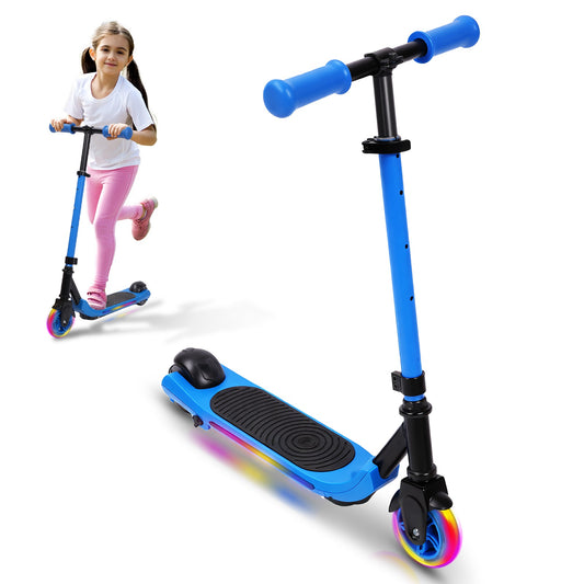 Electric Scooter With Flash Wheels Electric Scooter Foot Brake Mechanical Brake Height Adjustable Portable Electric Scooter With 2 Flash Wheels For Outdoor
