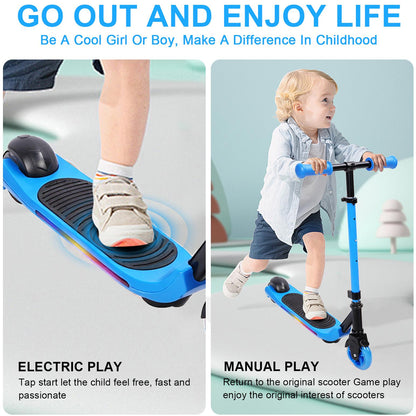 Electric Scooter With Flash Wheels Electric Scooter Foot Brake Mechanical Brake Height Adjustable Portable Electric Scooter With 2 Flash Wheels For Outdoor