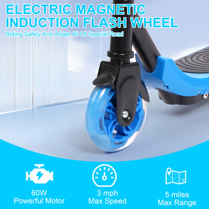 Electric Scooter With Flash Wheels Electric Scooter Foot Brake Mechanical Brake Height Adjustable Portable Electric Scooter With 2 Flash Wheels For Outdoor