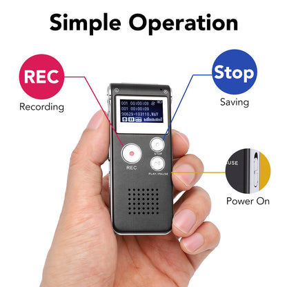 32GB Digital Voice Recorder, Voice Activated Recorder for Lectures, Meetings, Interviews Recording Device with Microphone & Playback, Small Tape Recorder Device w/ USB Cable, MP3 Player