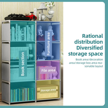 5 Tier 8 Cubes Portable Bookcase Storage Shelves Adjustable Storage Organize for Home Office Bedroom Study,Gray