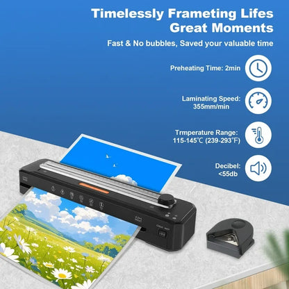 A3 Laminator Machine, 13 inch Cold Hot Laminating Machine with Laminating Sheets, Paper Trimmer and Corner Rounder, Fast Warm No Jam Personal Thermal Laminator Machine 11x17 for Home Office School